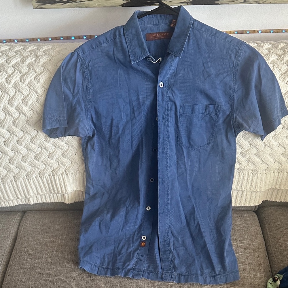 Tori Richard Navy Casual Button Down Shirt